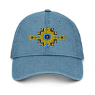 Ukrainian Vyshyvanka Motif Embroidered Denim Dad Hat - The Global Wanderer