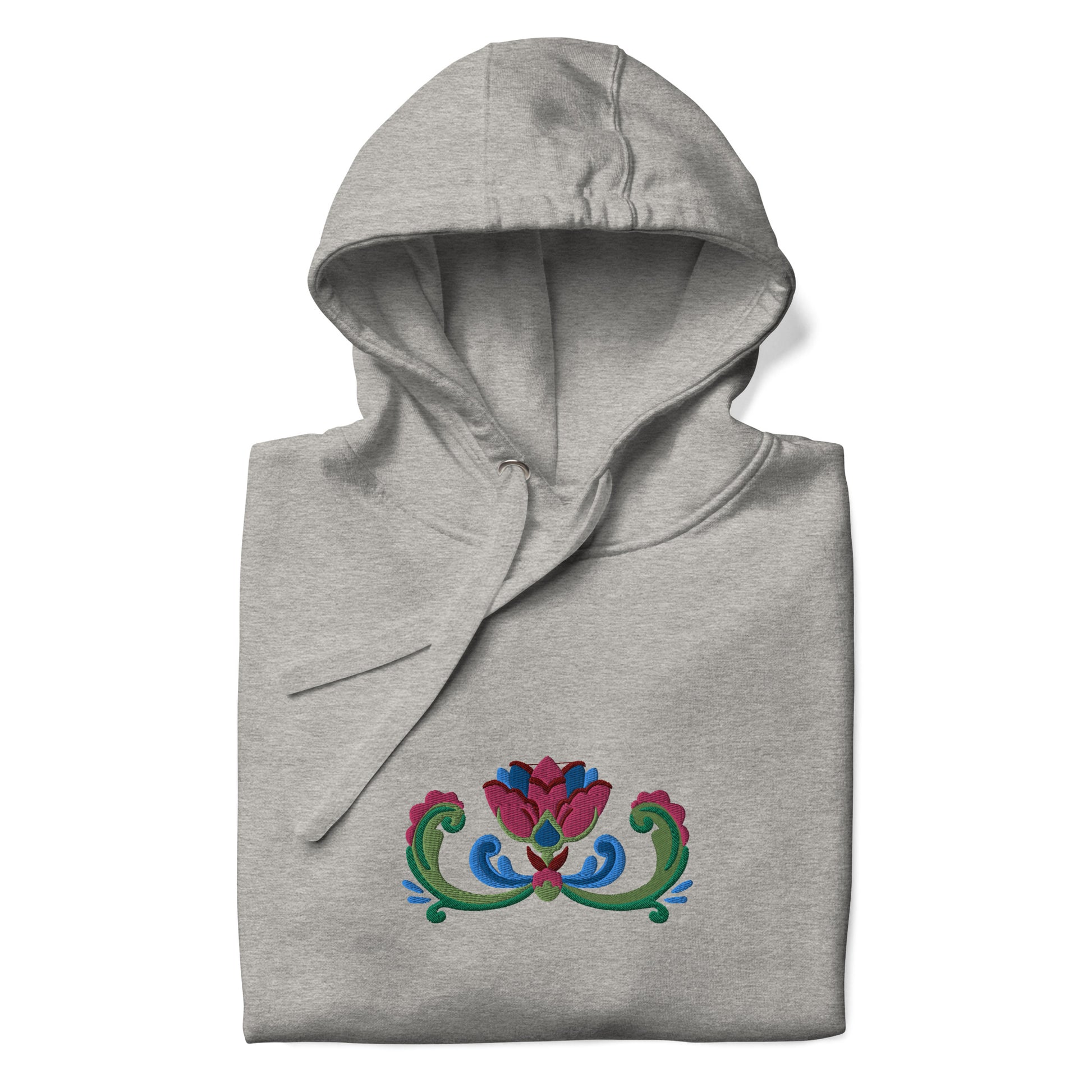 Norwegian Rosemaling Embroidered Hoodie - The Global Wanderer