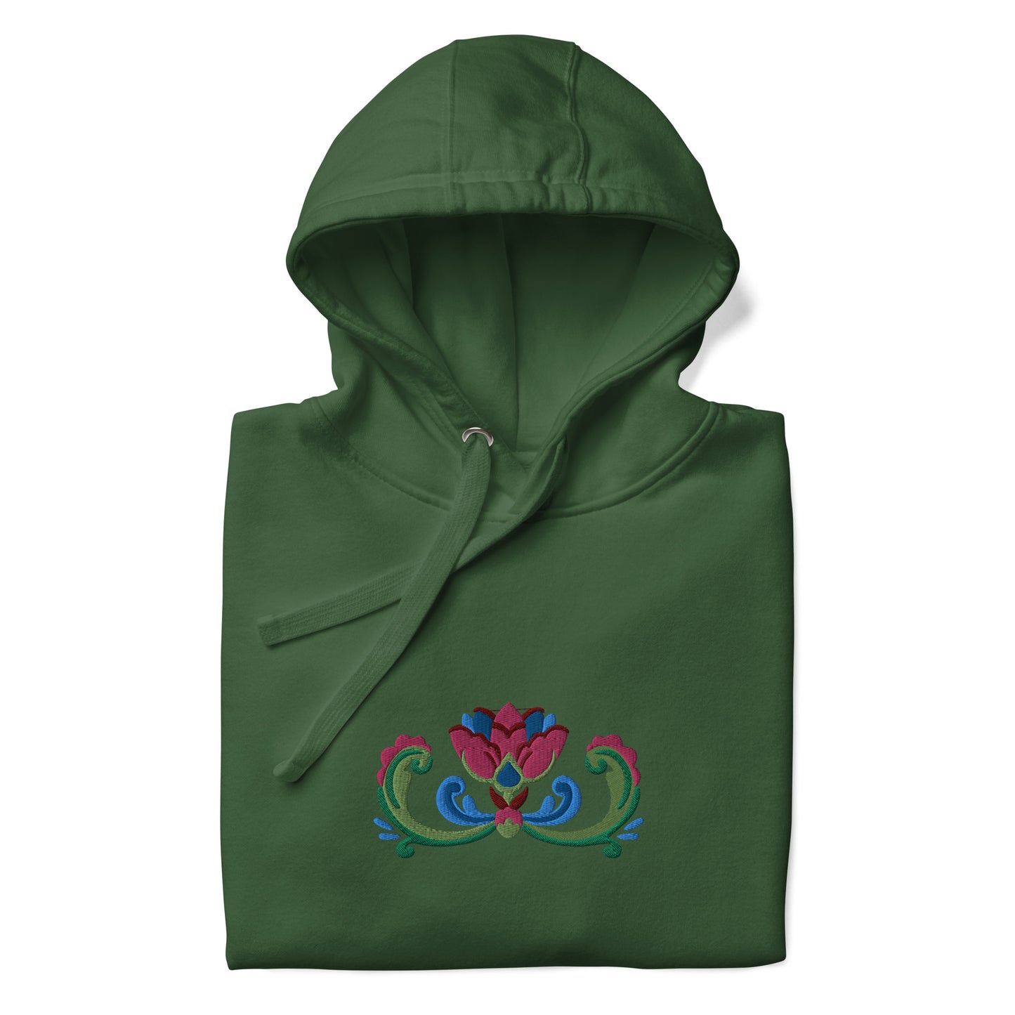 Norwegian Rosemaling Embroidered Hoodie - The Global Wanderer