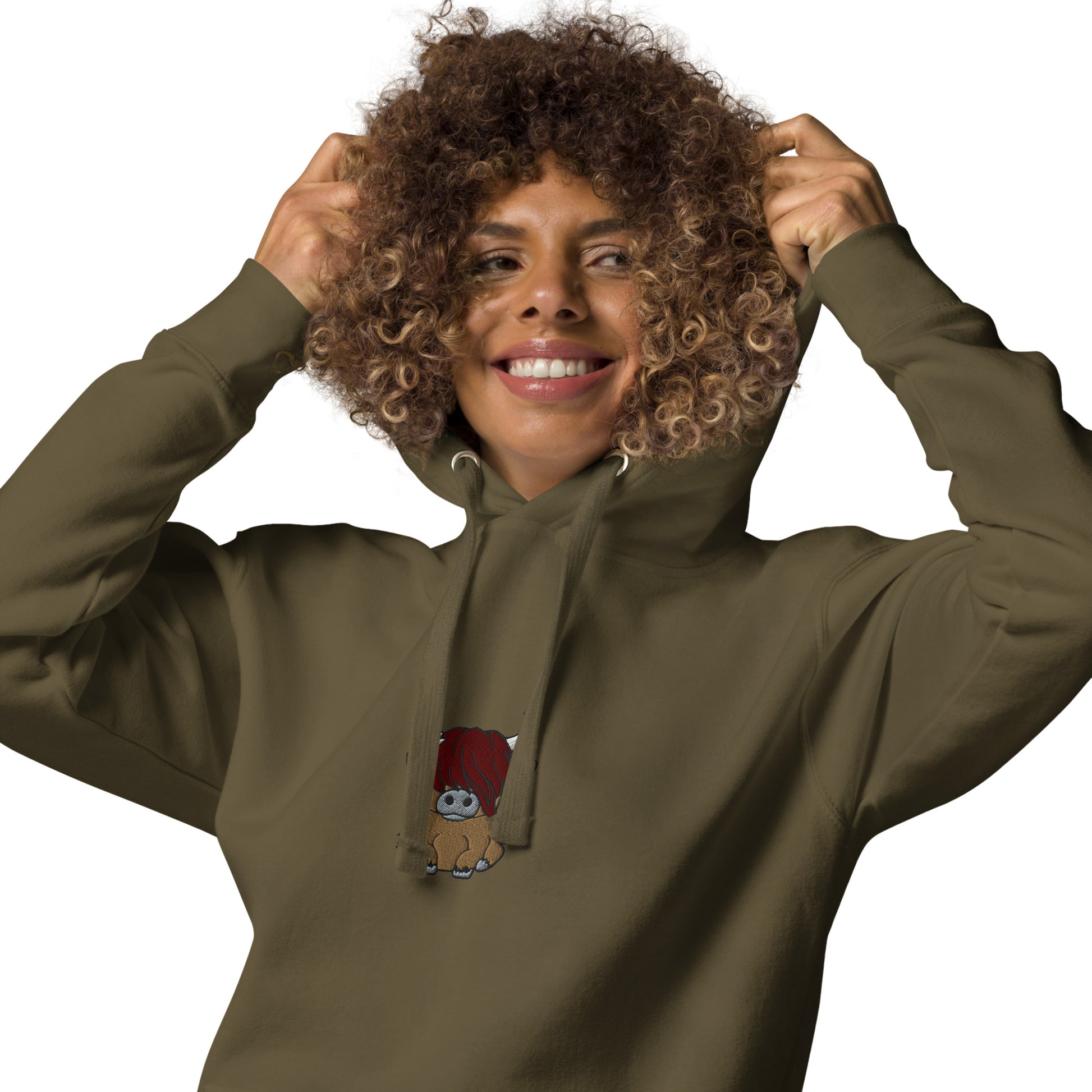 Scottish Higland Cow Embroidered Hoodie - The Global Wanderer