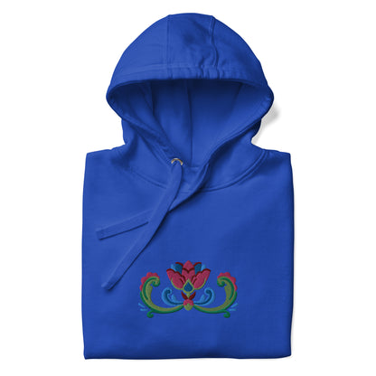 Norwegian Rosemaling Embroidered Hoodie - The Global Wanderer