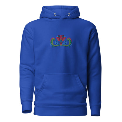 Norwegian Rosemaling Embroidered Hoodie - The Global Wanderer