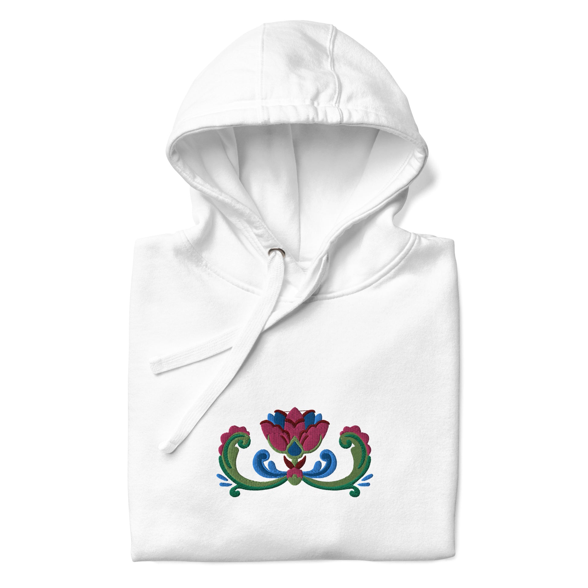 Norwegian Rosemaling Embroidered Hoodie - The Global Wanderer