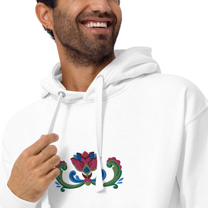 Norwegian Rosemaling Embroidered Hoodie - The Global Wanderer