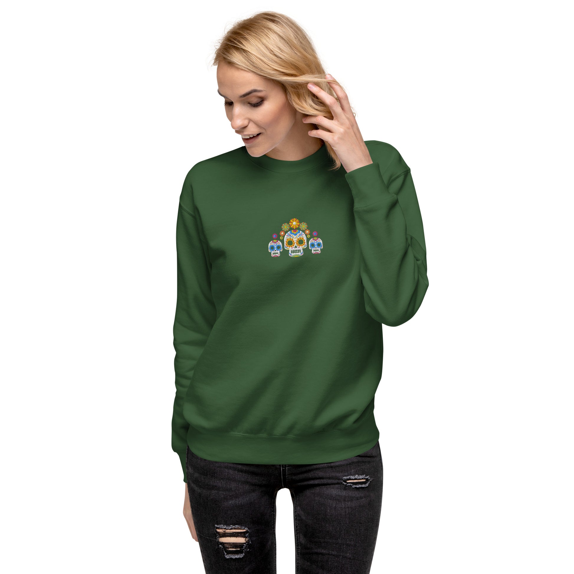 Mexican Day of the Dead Sweatshirt - Embroidered - The Global Wanderer
