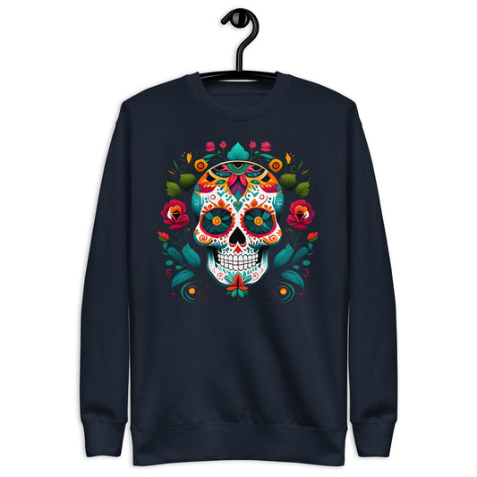 Mexican Sugar Skull Fleece Sweatshirt