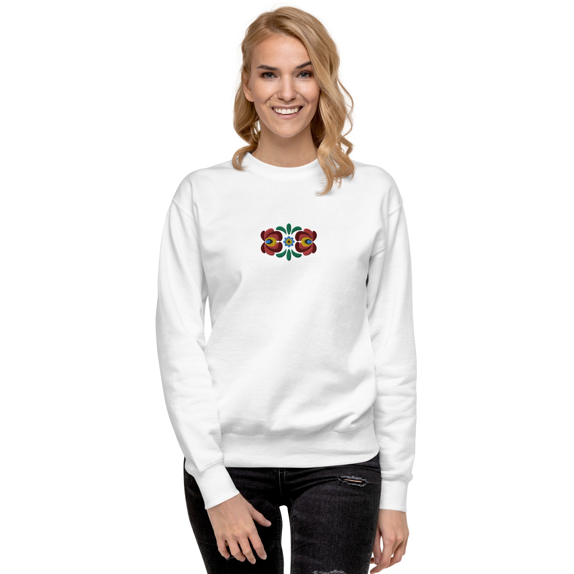 Hungarian Matyó Embroidered Sweatshirt - The Global Wanderer