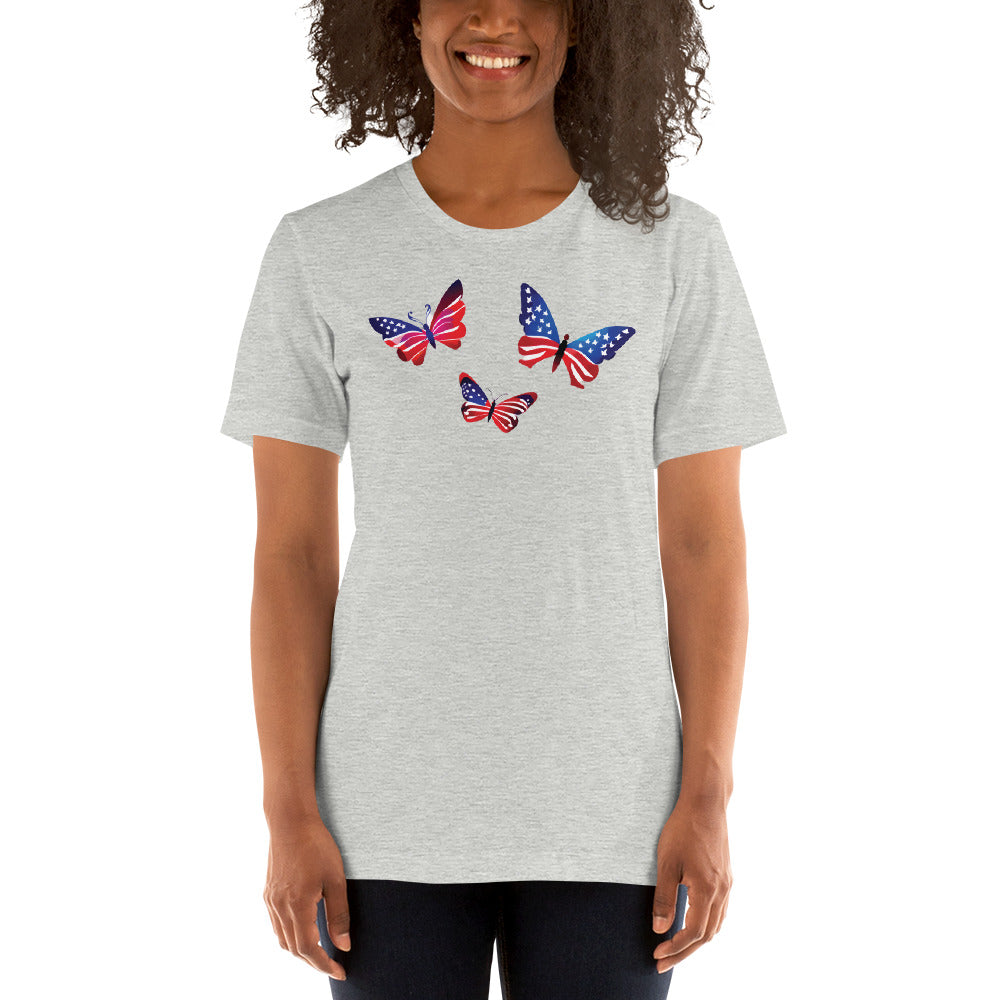 American Flag Butterflies Unisex T-shirt