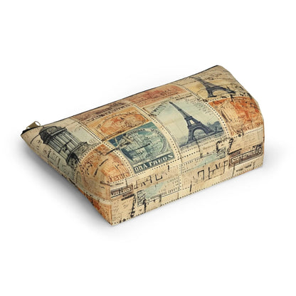 Vintage Travel Stamps Print Pouch - The Global Wanderer