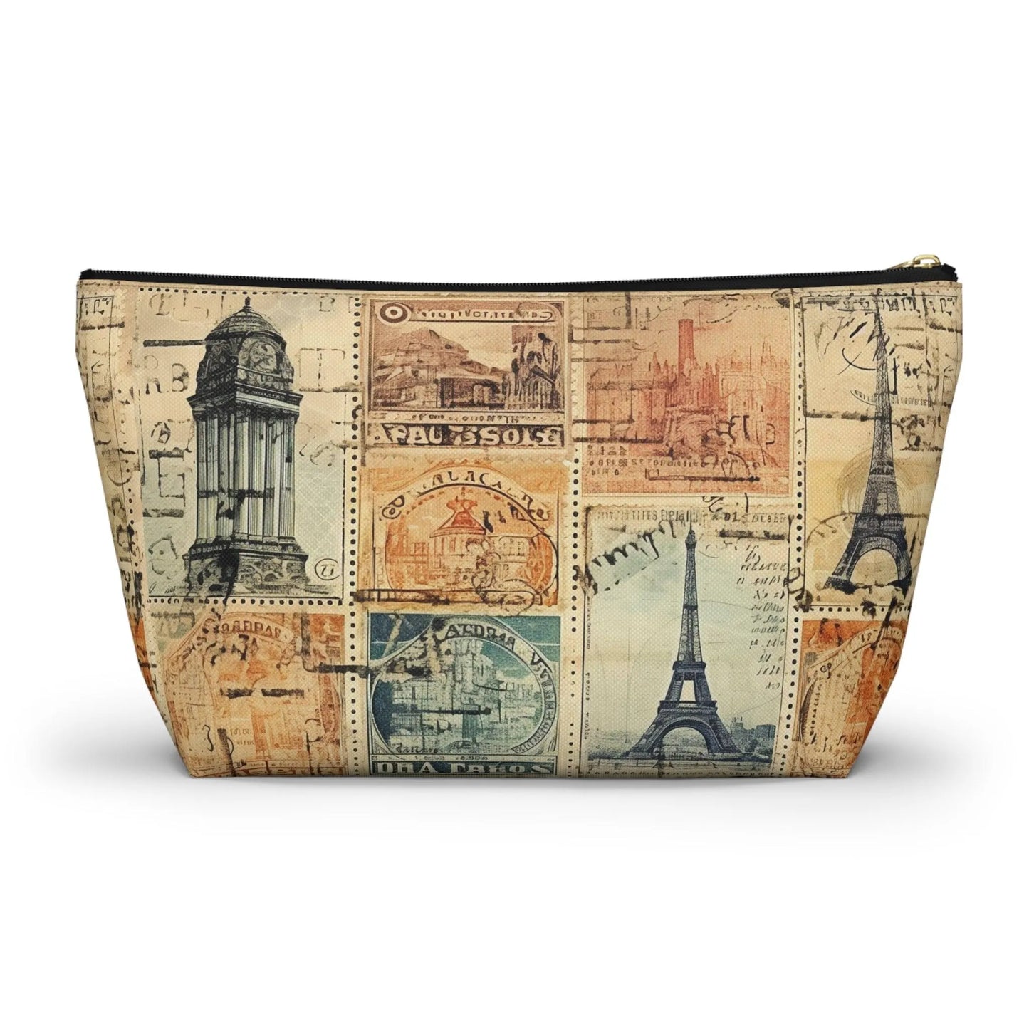 Vintage Travel Stamps Print Pouch - The Global Wanderer