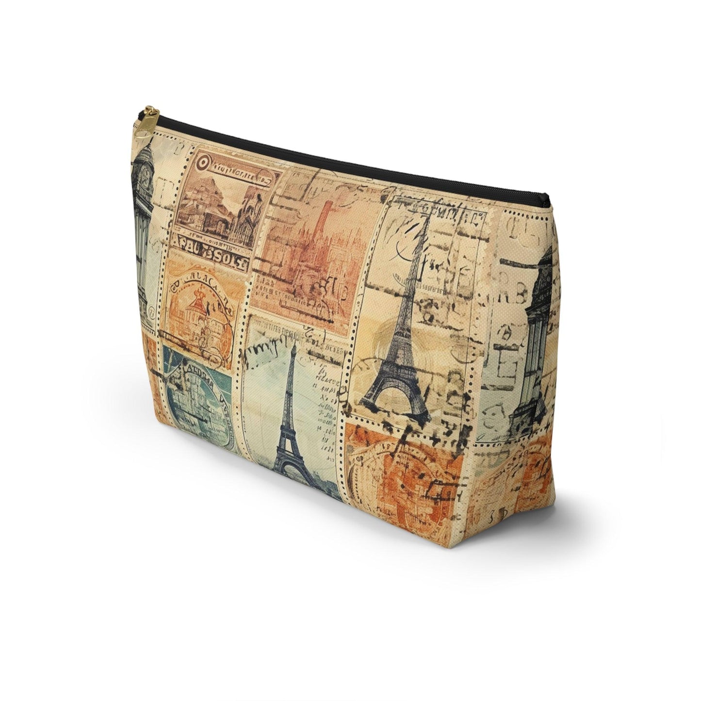Vintage Travel Stamps Print Pouch - The Global Wanderer