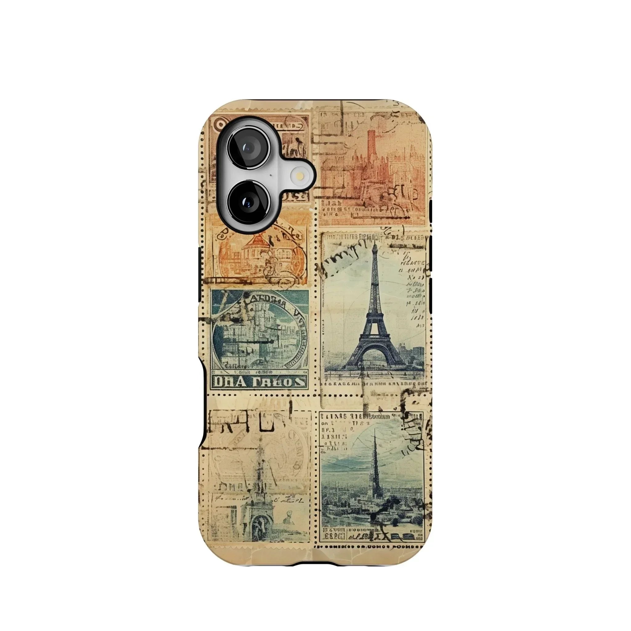 Vintage Travel Stamps Tough MagSafe iPhone Case - The Global Wanderer