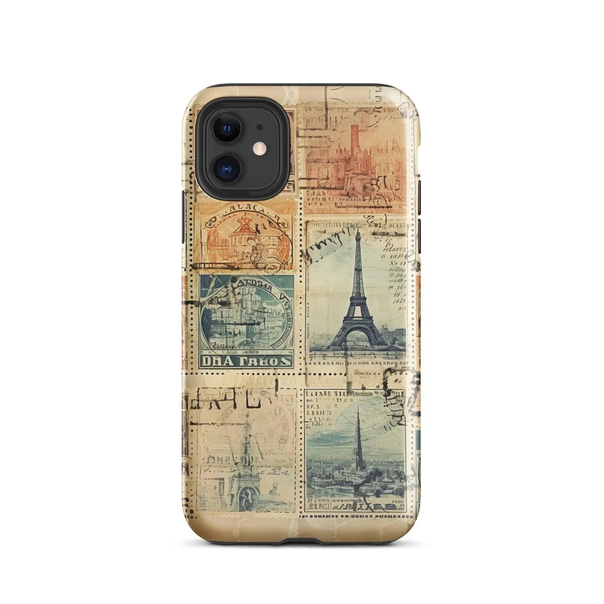 Vintage Travel Stamps Tough MagSafe iPhone® Case - The Global Wanderer