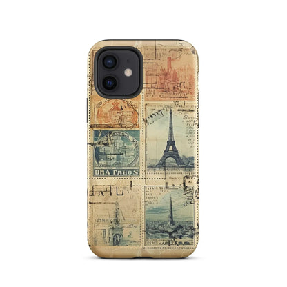 Vintage Travel Stamps Tough MagSafe iPhone® Case - The Global Wanderer