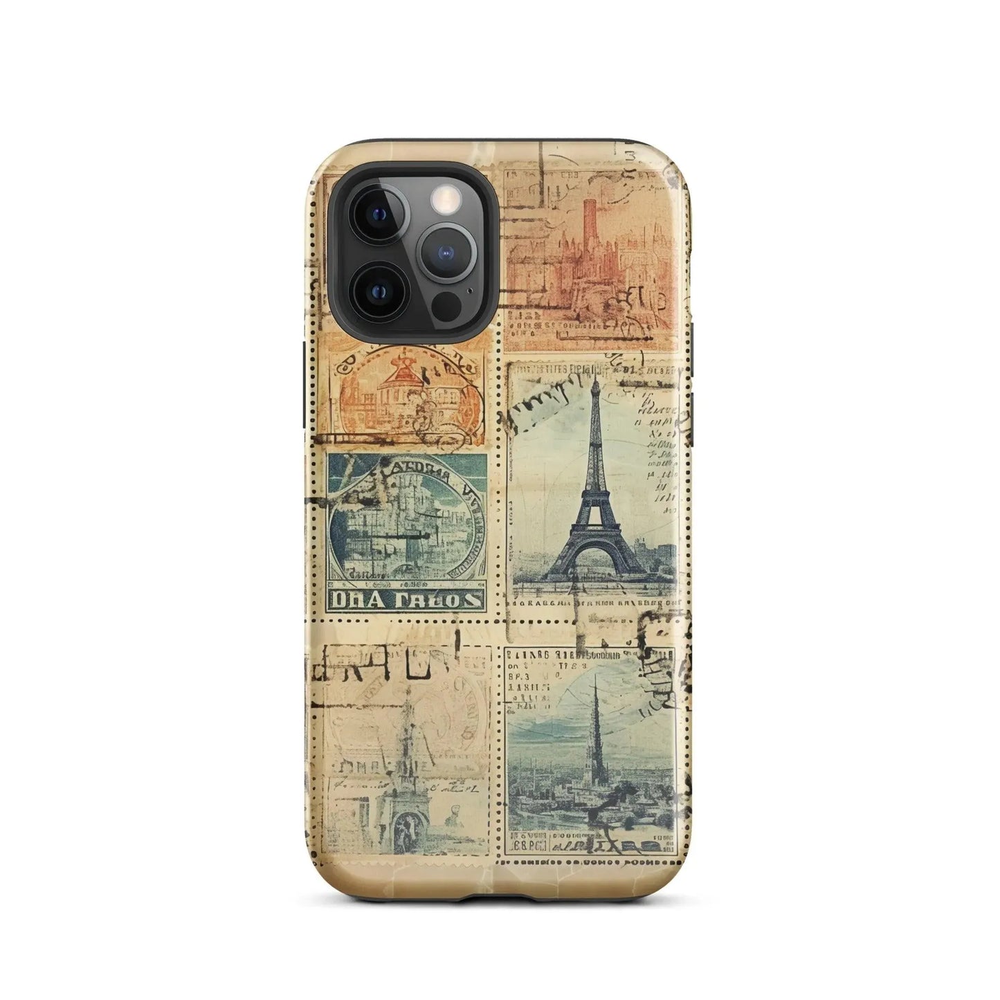 Vintage Travel Stamps Tough MagSafe iPhone® Case - The Global Wanderer