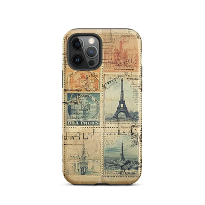 Vintage Travel Stamps Tough MagSafe iPhone® Case - The Global Wanderer