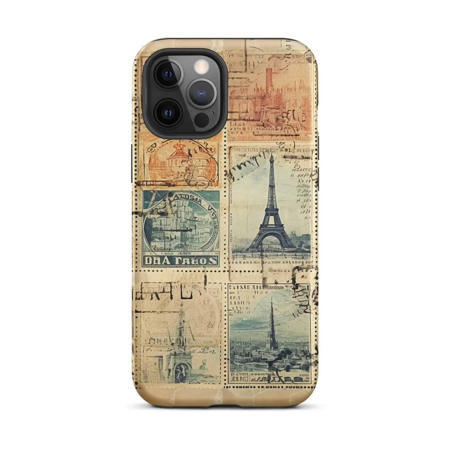 Vintage Travel Stamps Tough MagSafe iPhone® Case - The Global Wanderer