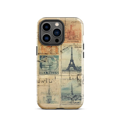 Vintage Travel Stamps Tough MagSafe iPhone® Case - The Global Wanderer