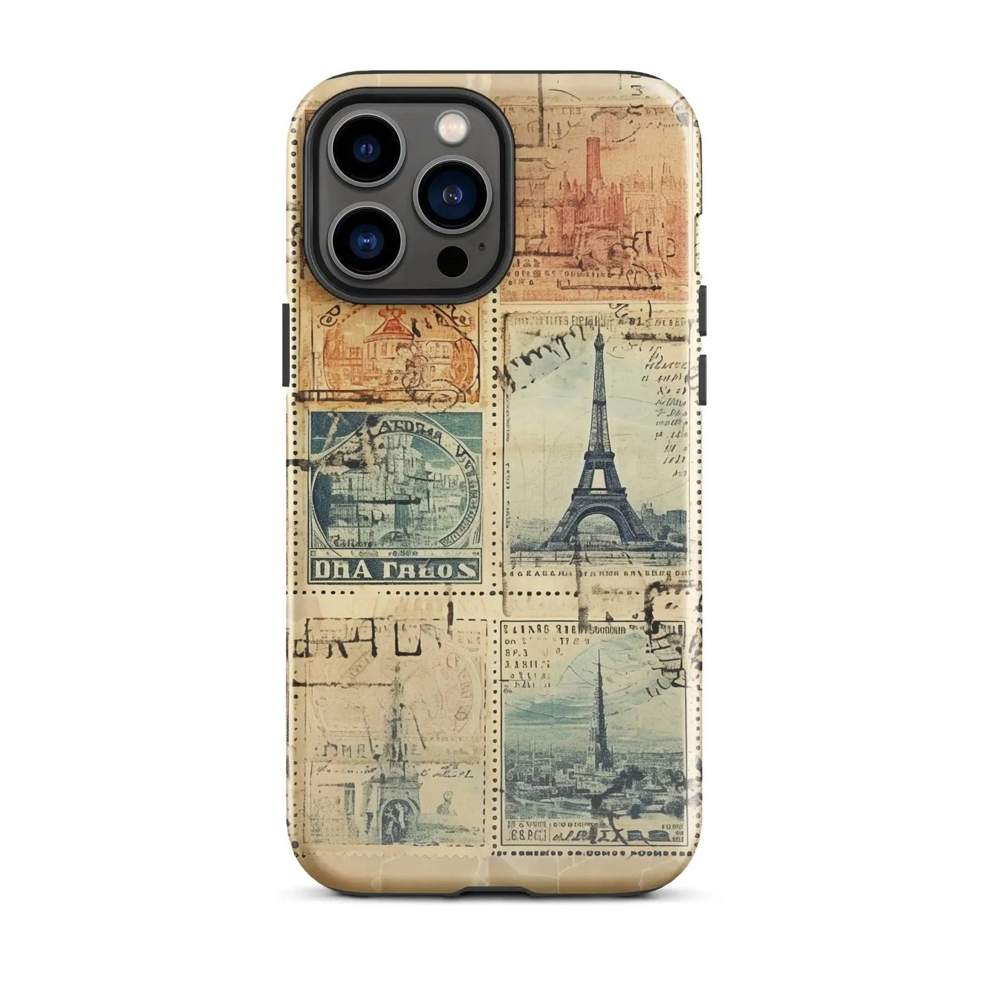 Vintage Travel Stamps Tough MagSafe iPhone® Case - The Global Wanderer