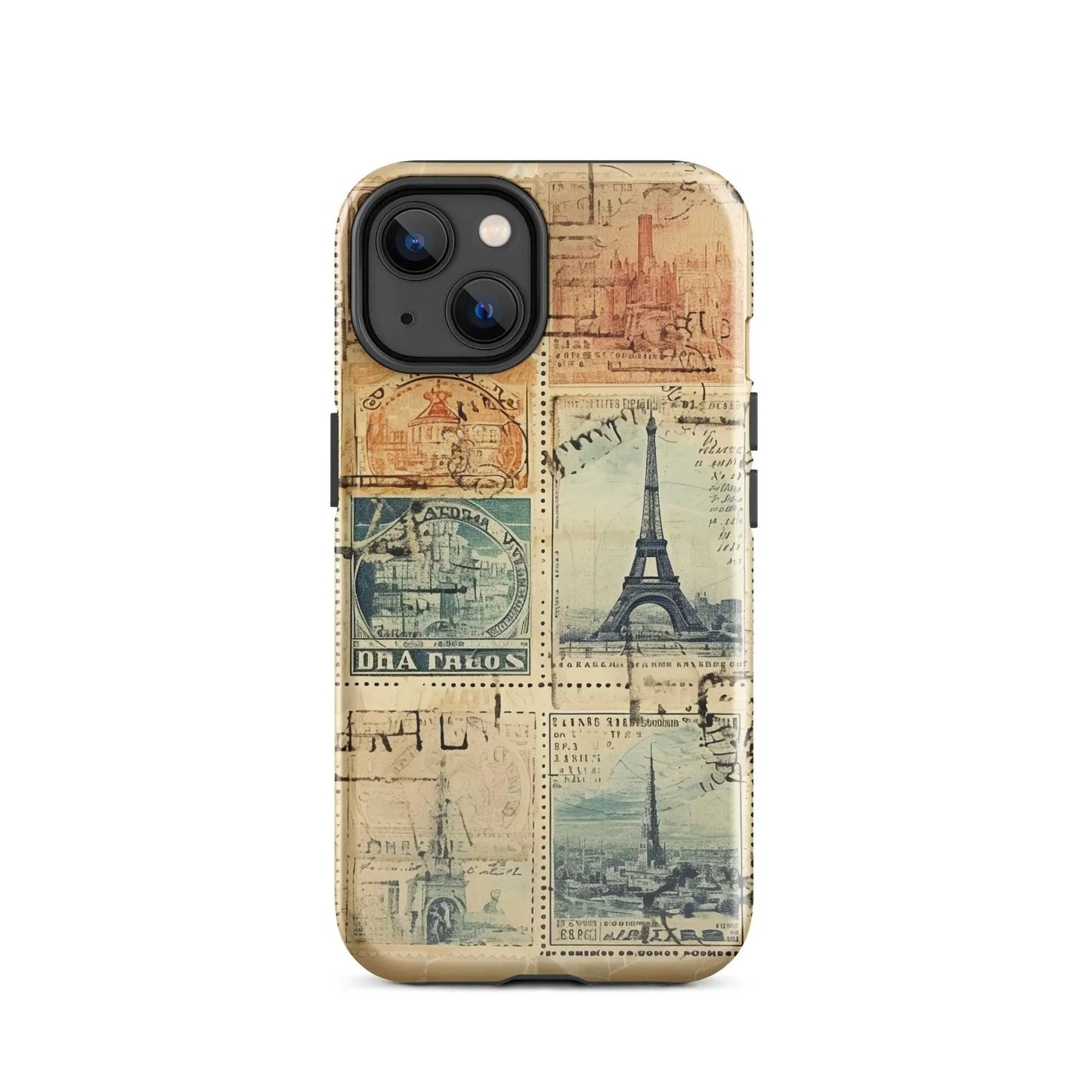 Vintage Travel Stamps Tough MagSafe iPhone® Case - The Global Wanderer