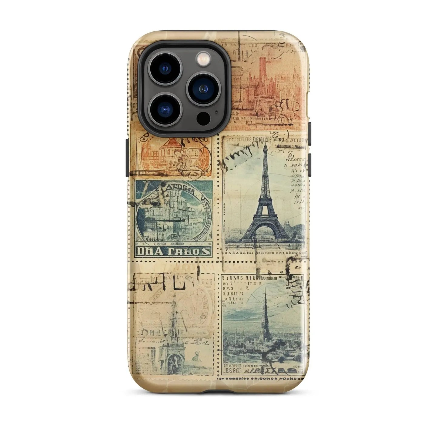 Vintage Travel Stamps Tough MagSafe iPhone® Case - The Global Wanderer