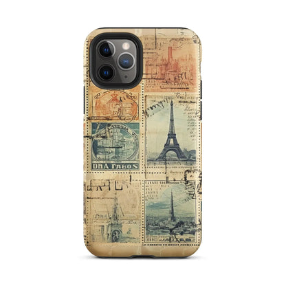 Vintage Travel Stamps Tough MagSafe iPhone® Case - The Global Wanderer