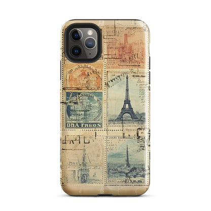 Vintage Travel Stamps Tough MagSafe iPhone® Case - The Global Wanderer