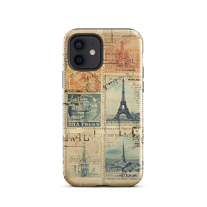 Vintage Travel Stamps Tough MagSafe iPhone® Case - The Global Wanderer