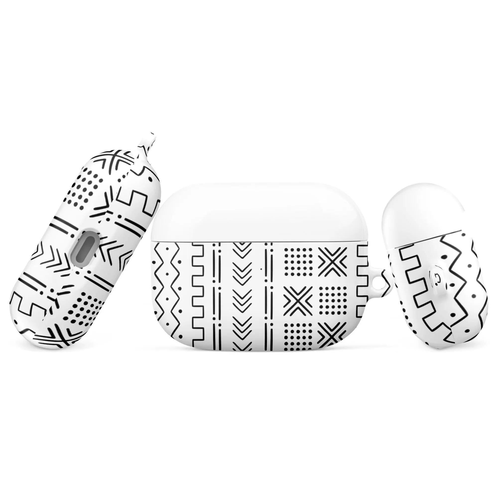 White Mud Cloth AirPod Pro Case - The Global Wanderer