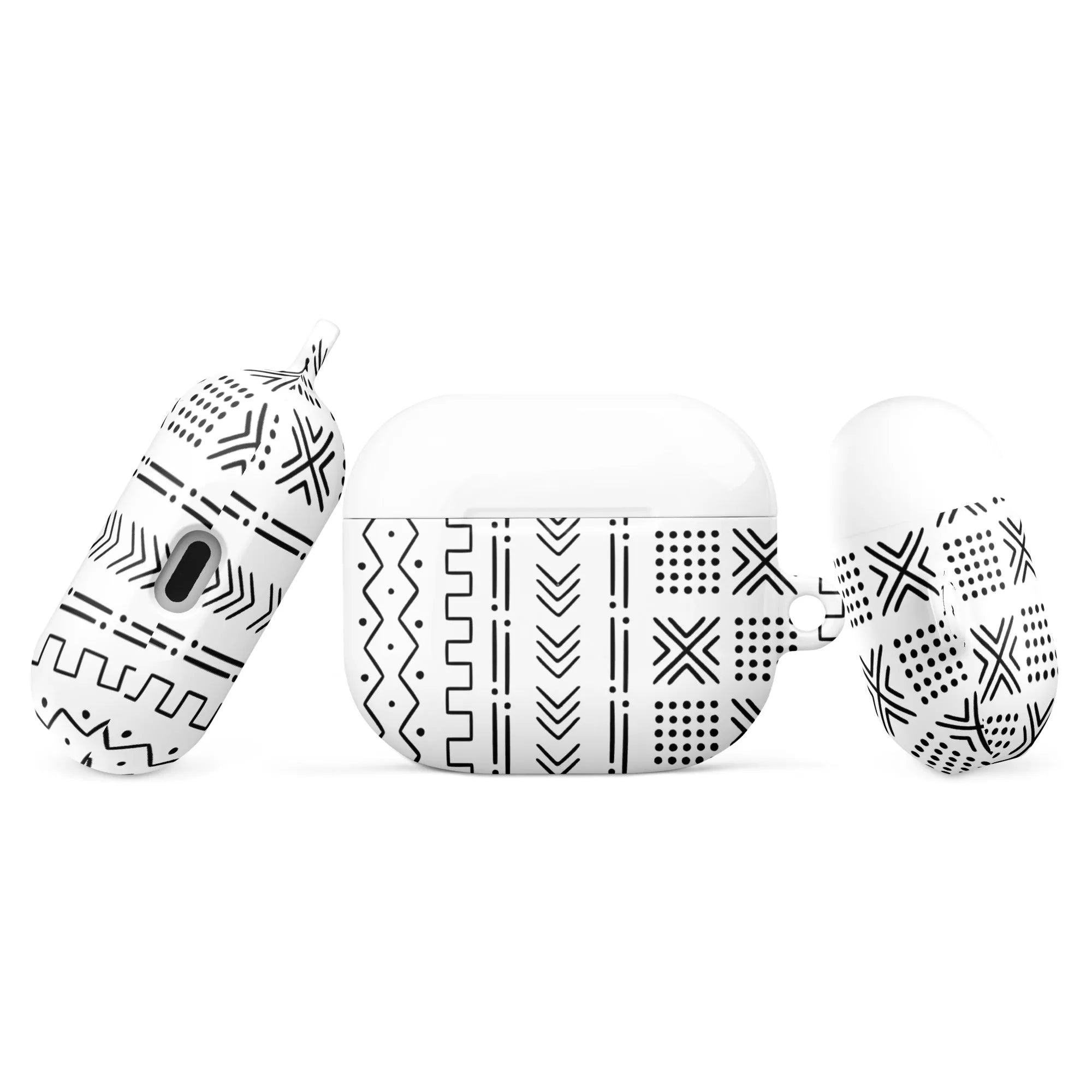 White Mud Cloth AirPod 3 Case - The Global Wanderer