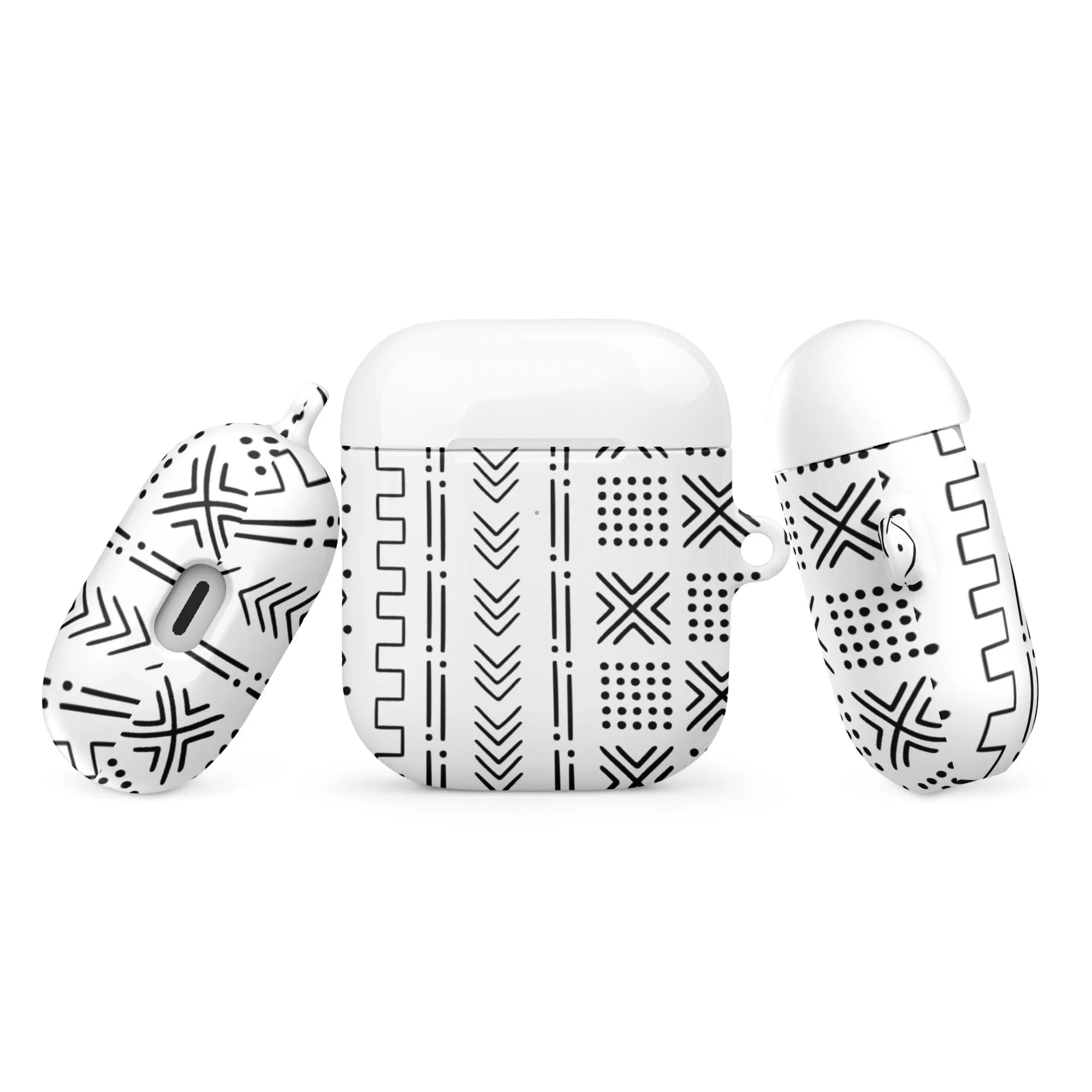 White Mud Cloth AirPod Case - The Global Wanderer