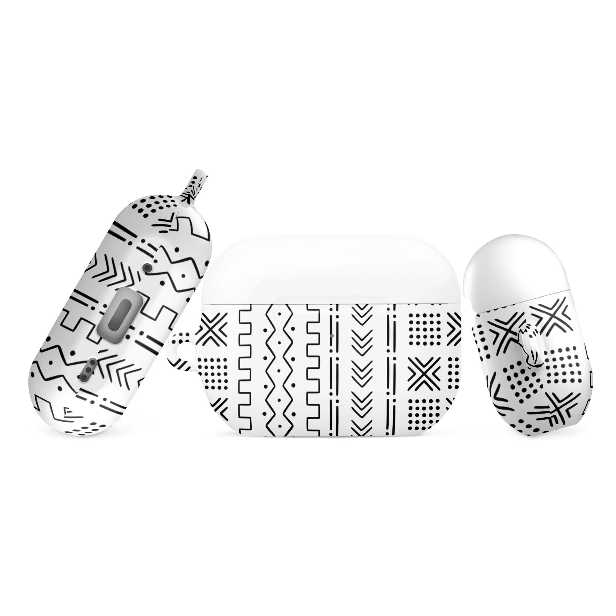 White Mud Cloth AirPod Pro 2 Case - The Global Wanderer