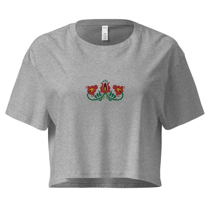 Hungarian Matyó Embroidered Cropped T-Shirt - The Global Wanderer