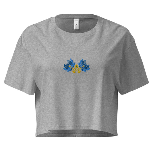 Ukrainian Folk Art Embroidered Women’s Cropped T-Shirt - The Global Wanderer