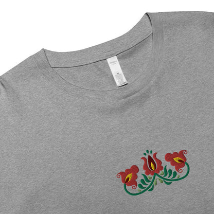 Hungarian Matyó Embroidered Cropped T-Shirt - The Global Wanderer