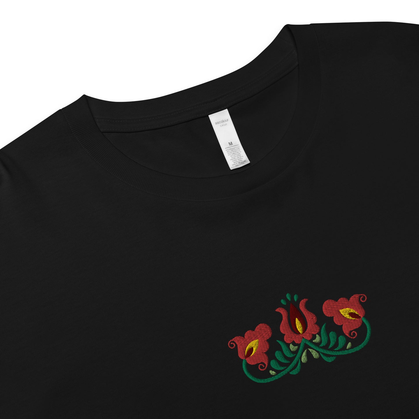 Hungarian Matyó Embroidered Cropped T-Shirt - The Global Wanderer