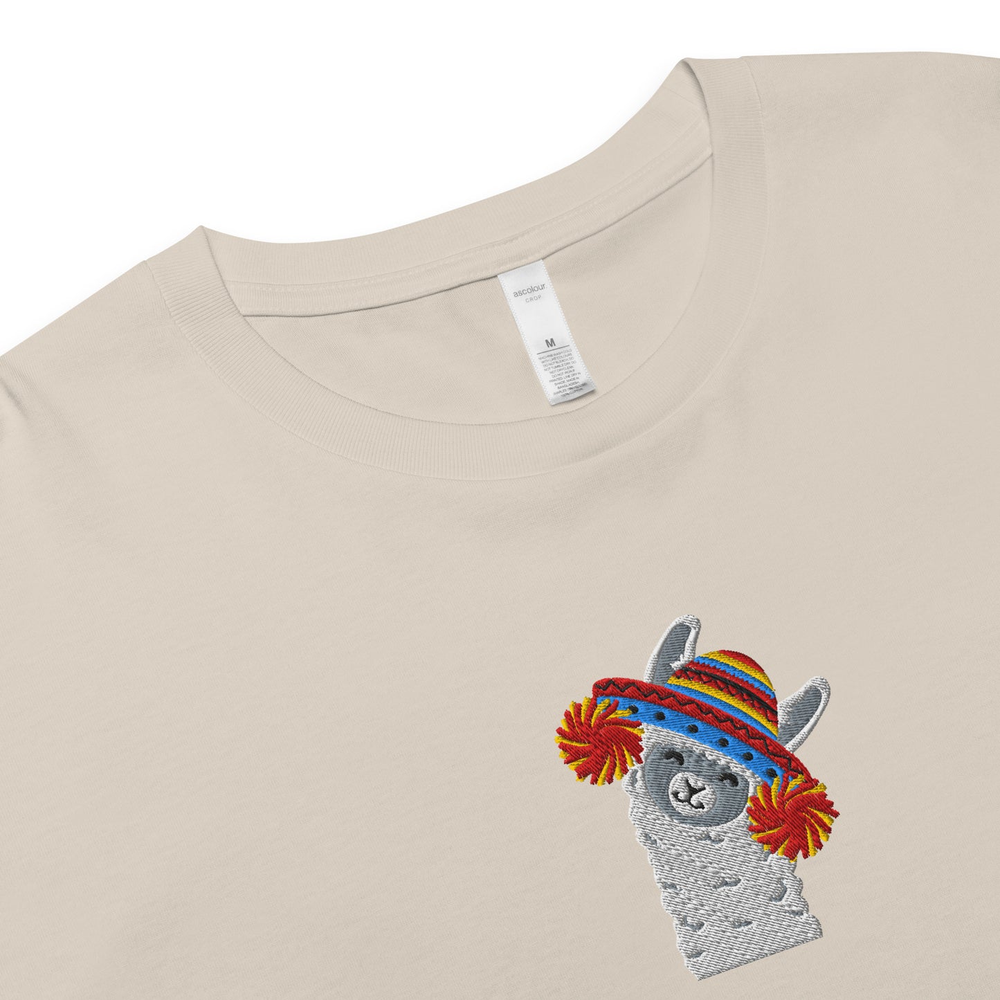 Peruvian Alpaca Embroidered Cropped T-Shirt