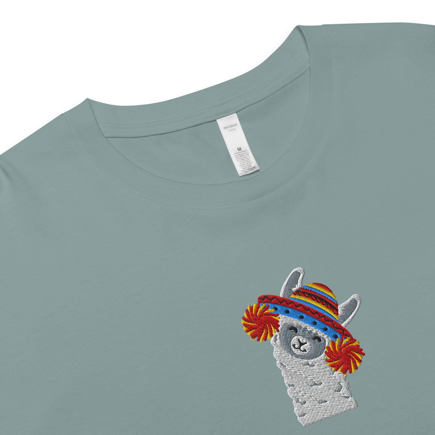 Peruvian Alpaca Embroidered Cropped T-Shirt