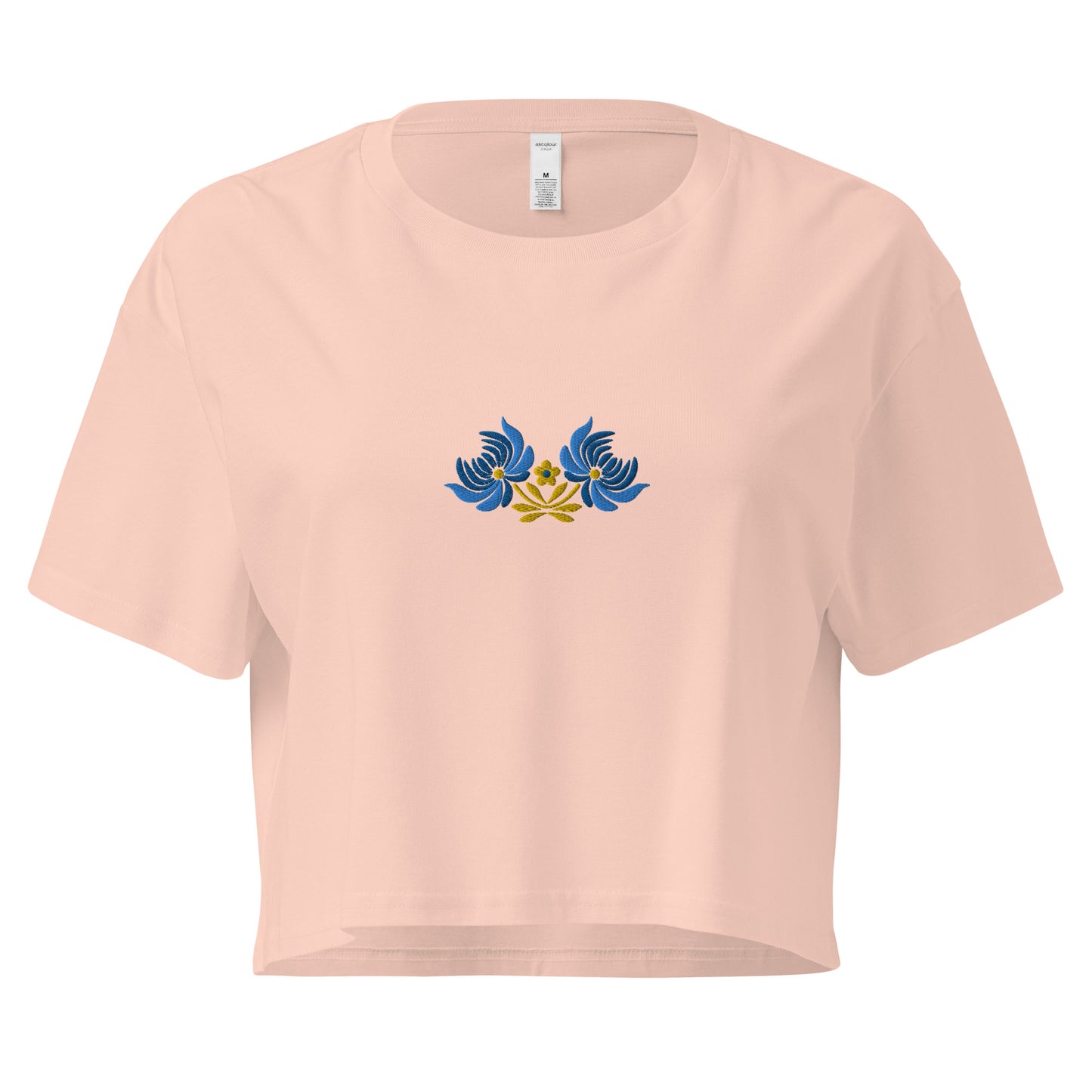 Ukrainian Folk Art Embroidered Cropped T-Shirt