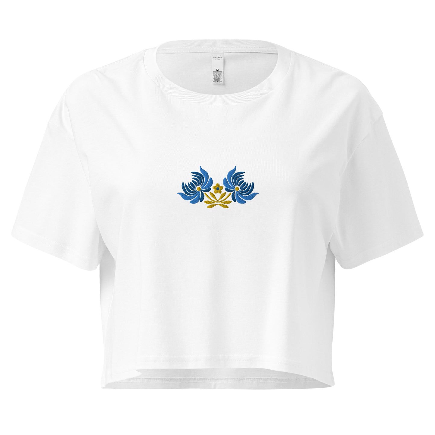 Ukrainian Folk Art Embroidered Cropped T-Shirt