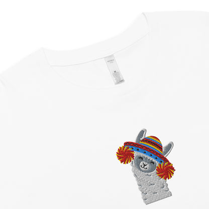 Peruvian Alpaca Embroidered Cropped T-Shirt