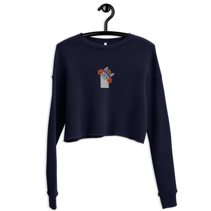 Peruvian Alpaca Embroidered Cropped Sweatshirt