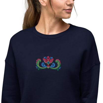 Norwegian Rosemaling Cropped Sweatshirt - The Global Wanderer