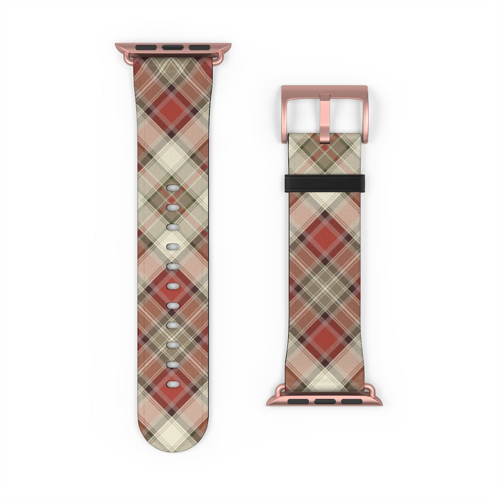 Red Scottish Plaid Watch Band