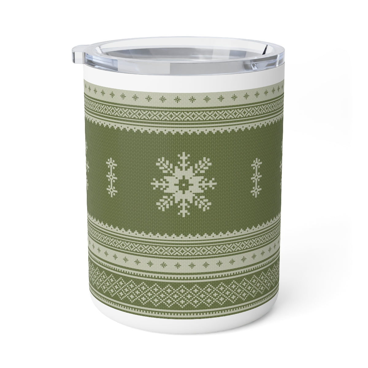 Scandinavian Christmas Dark Green Insulated Coffee Mug