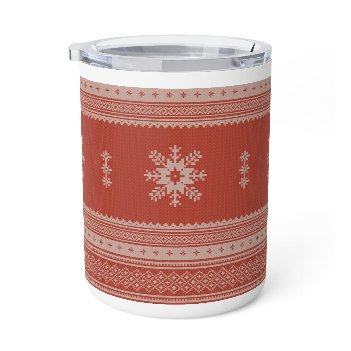 Scandinavian Christmas Dark Red Insulated Coffee Mug