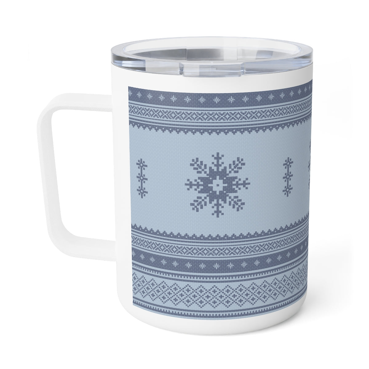 Scandinavian Christmas Light Blue Insulated Coffee Mug - The Global Wanderer