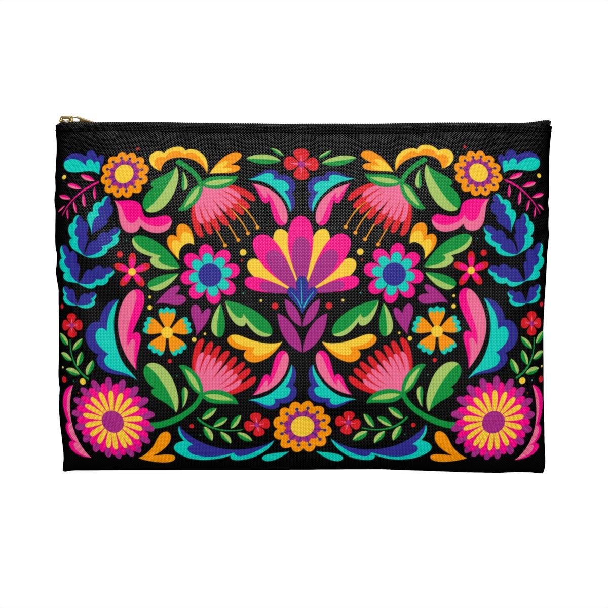 Mexican Black Otomi Print Pouch