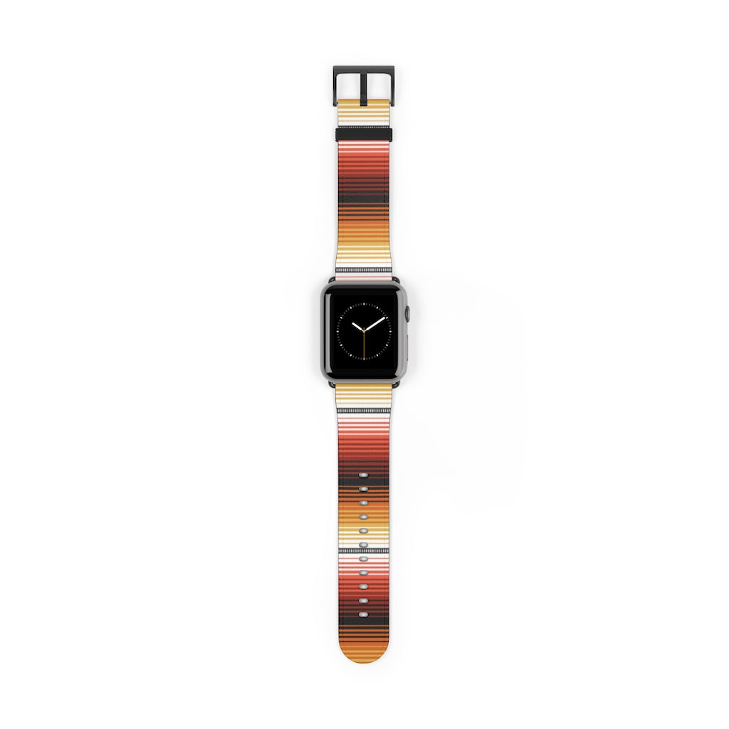 Red Orange Mexican Serape Apple Watch Band