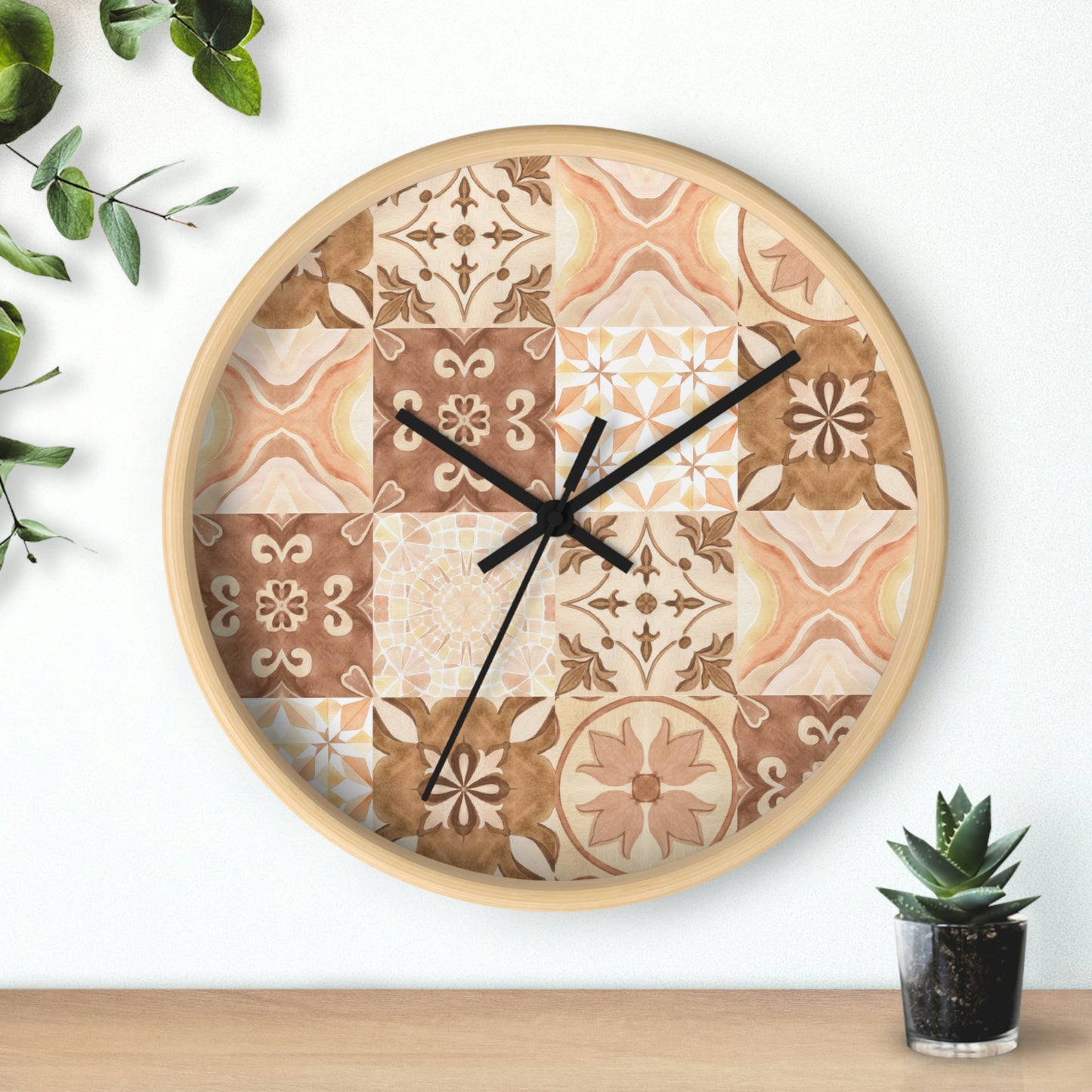 Moroccan Desert Tile Wall Clock